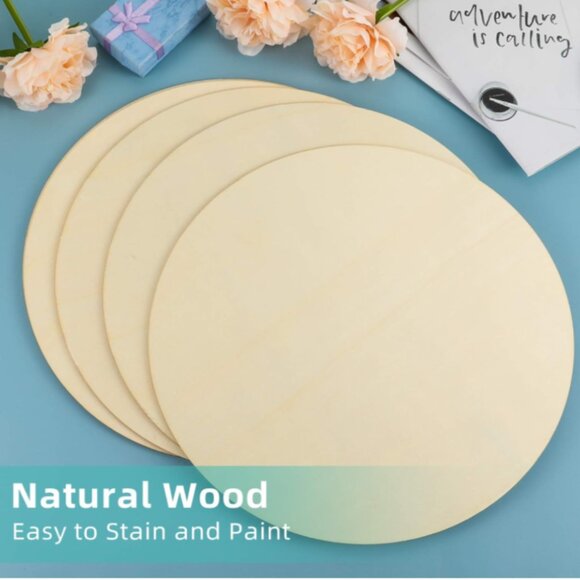 6 Pieces Round Wood Circles Unfinished Wood Slices Cutout for Crafts - Picture 3 of 3